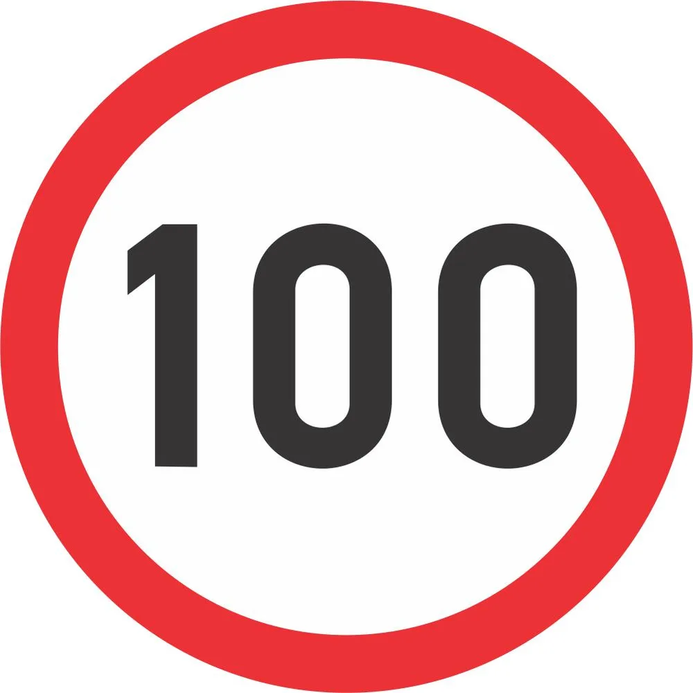 100km Speed Limit road sign (R201) 100 Road Sign