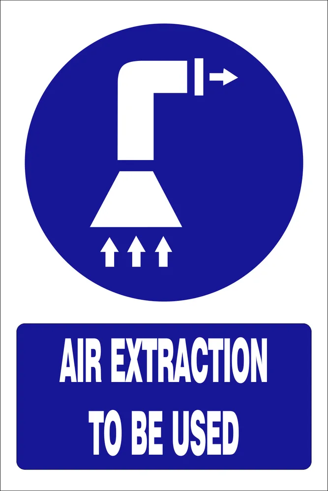 Air extraction to be used Safety Sign (MV013A)
