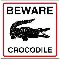 Beware crocodile Safety Sign (WARN14)