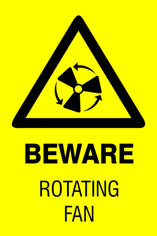 Beware: Rotating Fan Safety Sign (HW172)