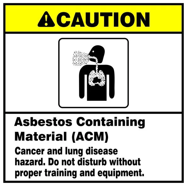 Caution: Asbestos containing Material Safety Sign (ASB03)