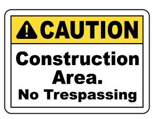 Caution: Construction Area Safety Sign (CAU011)