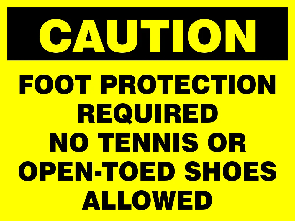 Caution: Foot protection Safety Sign (CAU096)