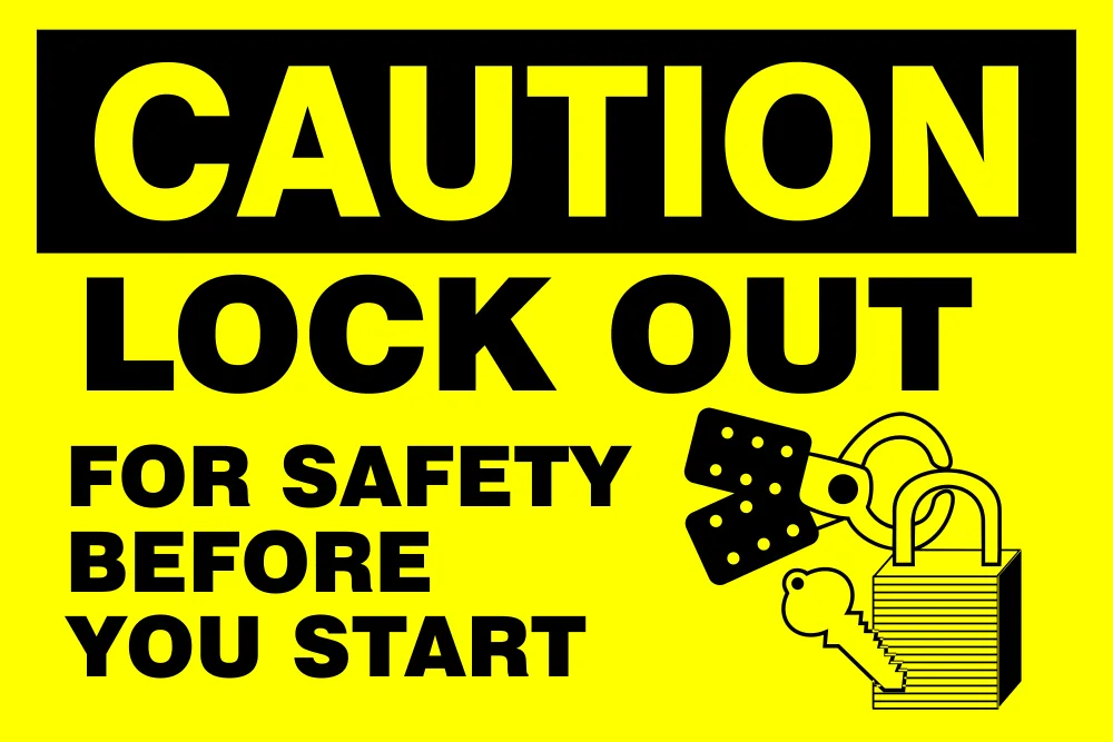 Caution: Lock out Safety Sign (CAU072)