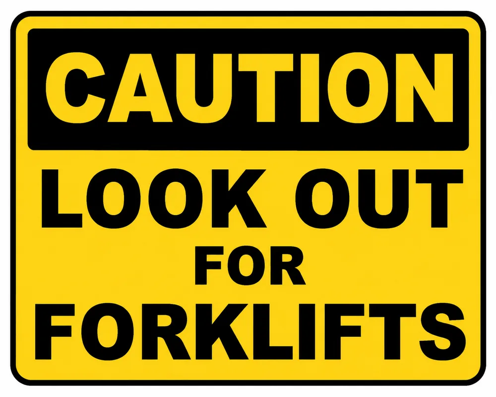 Caution: Lookout for Forklifts safety sign. Safety Sign (CAU066)