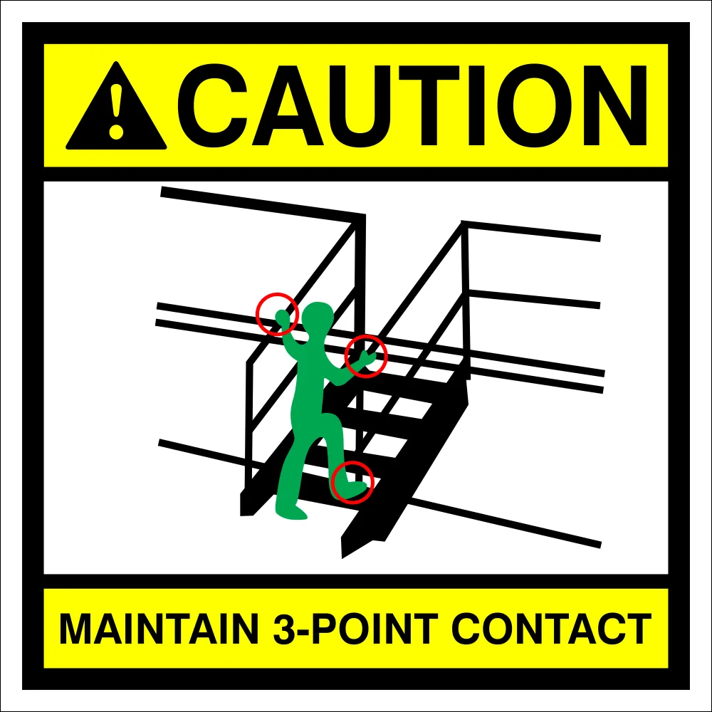 Caution: Maintain 3-Point Contact Safety Sign (CAU099)