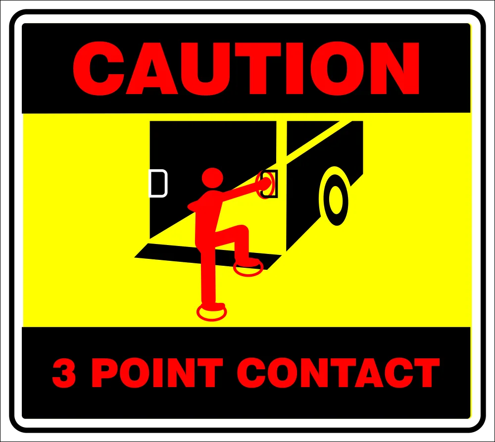 Caution: Maintain 3-Point Contact TRUCK Safety Sign (CAU089)