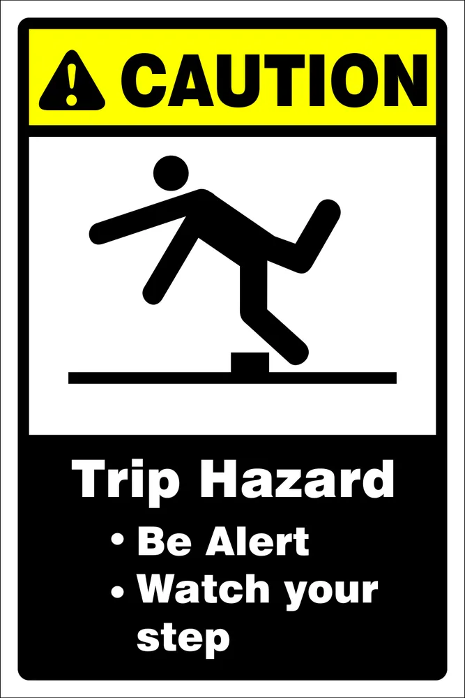 Caution: Trip hazard, Be Alert, Watch your step Safety Sign (CAU079)