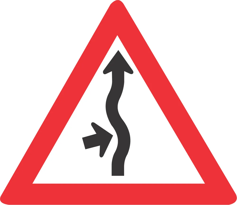 Concealed driveway (from left) road Road Sign (W217)