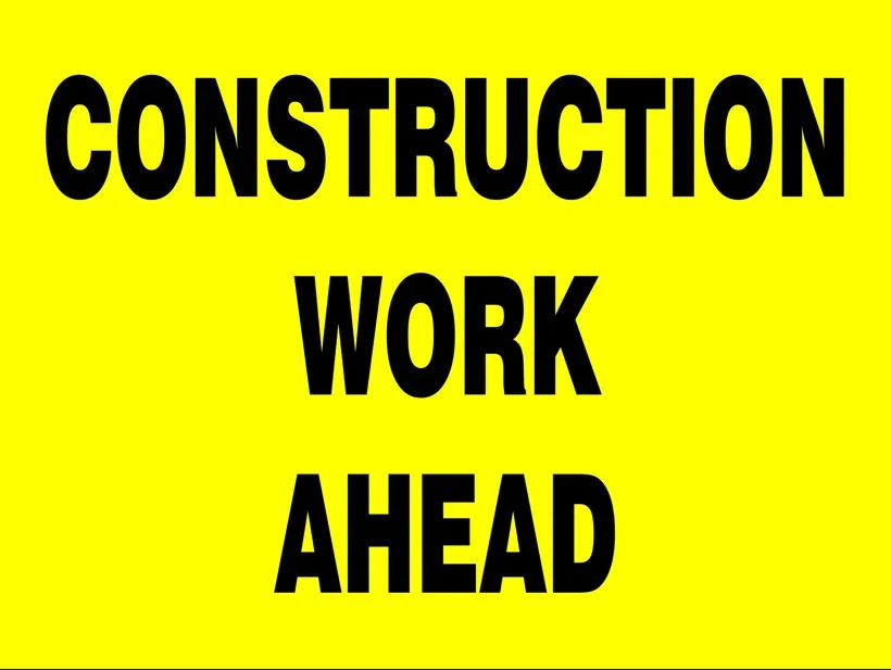 Construction Work Ahead Safety Sign (C88)