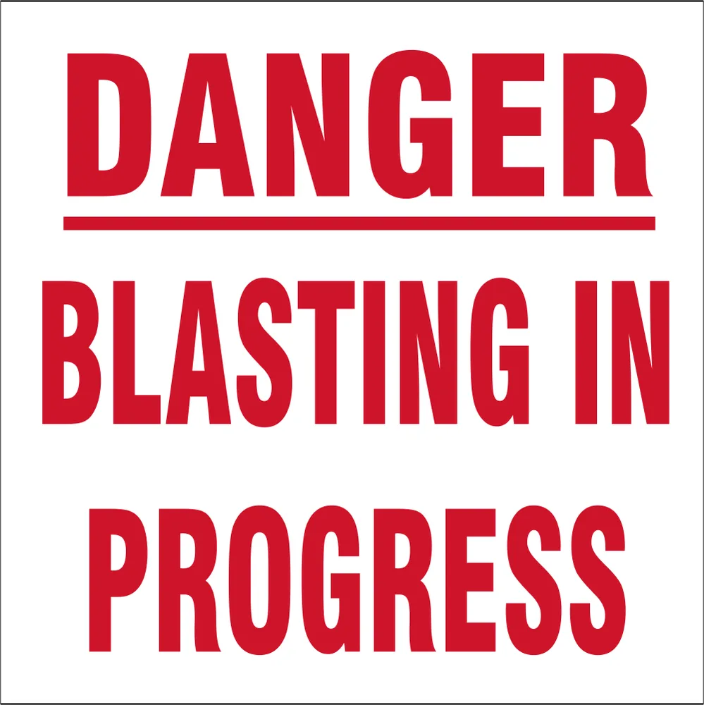 Danger: Blasting in progress Safety Sign (C2)