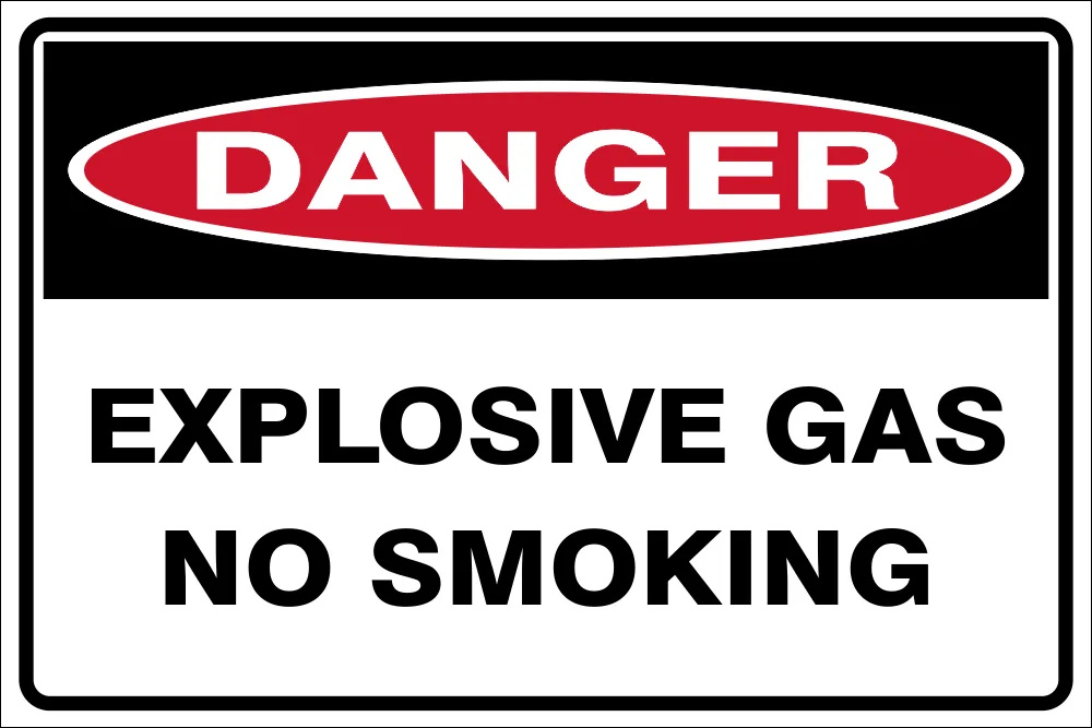 Danger: Explosive Gas - No Smoking Safety Sign (DAN042)