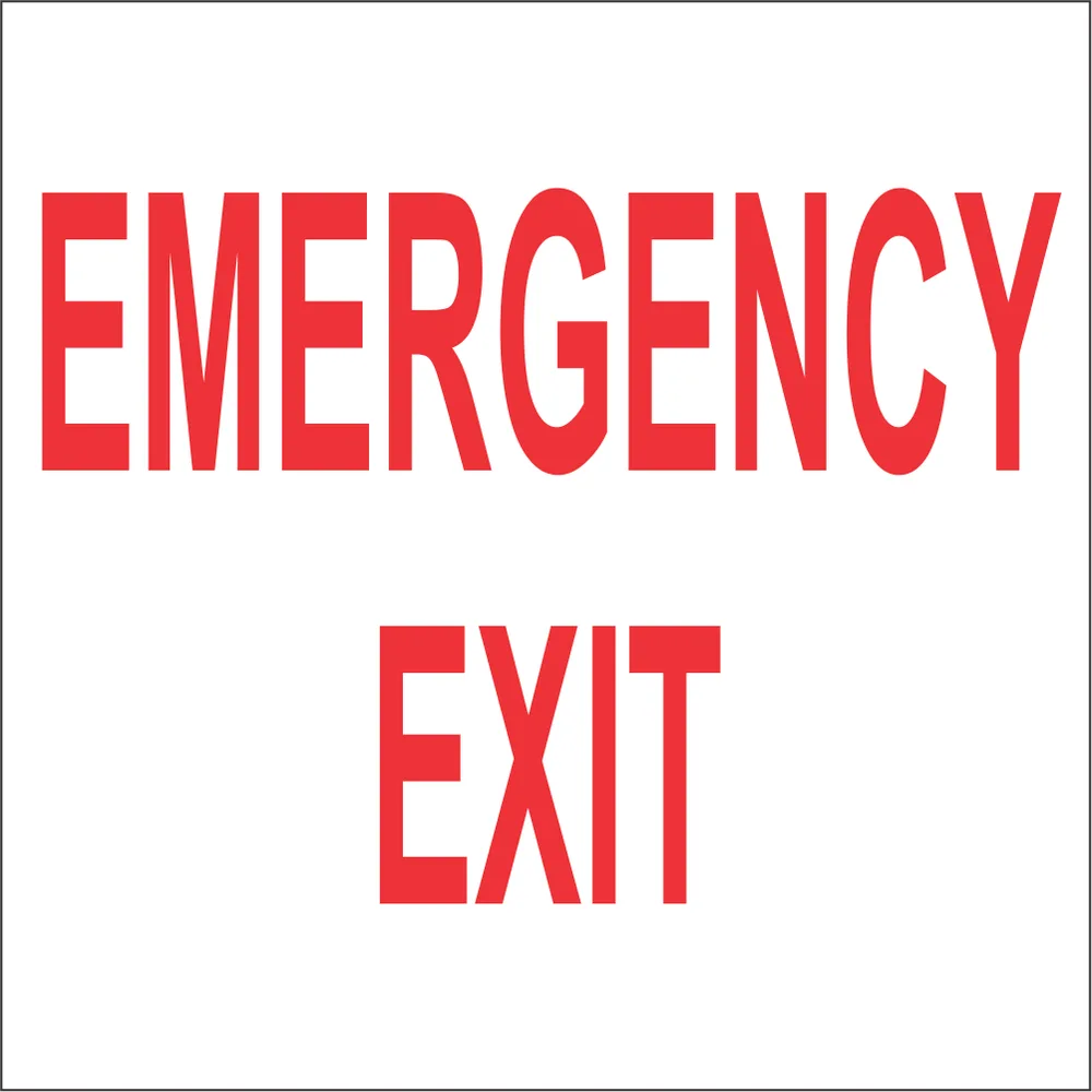 Emergency Exit Safety Sign (M142)