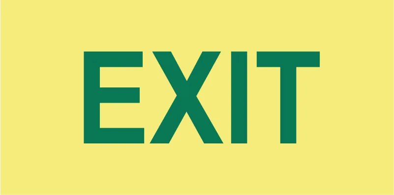 Exit (Green) Photoluminescent Safety Sign (E6A)