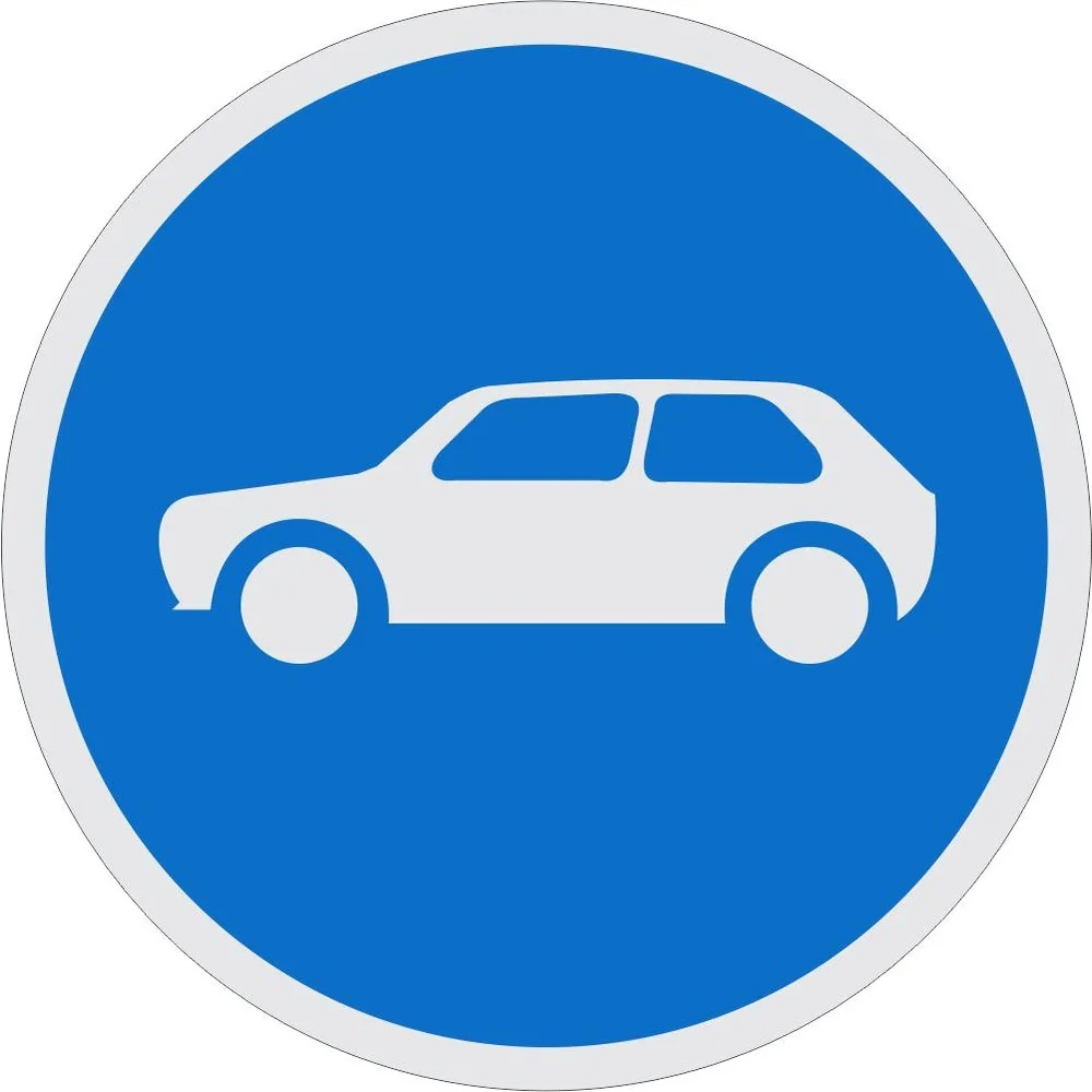Motor Cars Only road Road Sign (R117)
