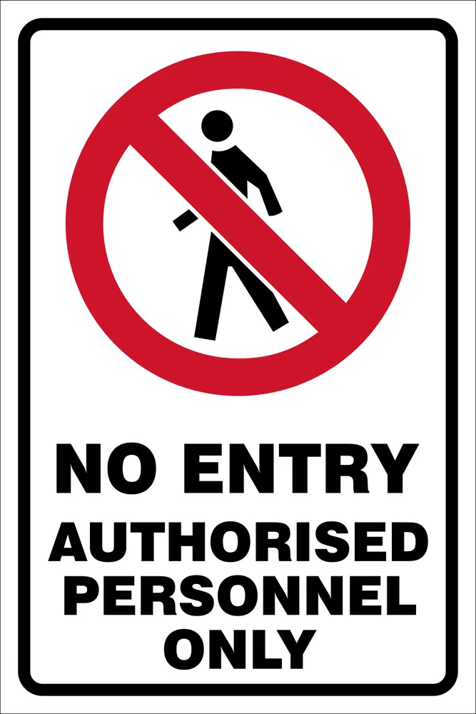 No Entry: Authorised personnel only Safety Sign (NE4)