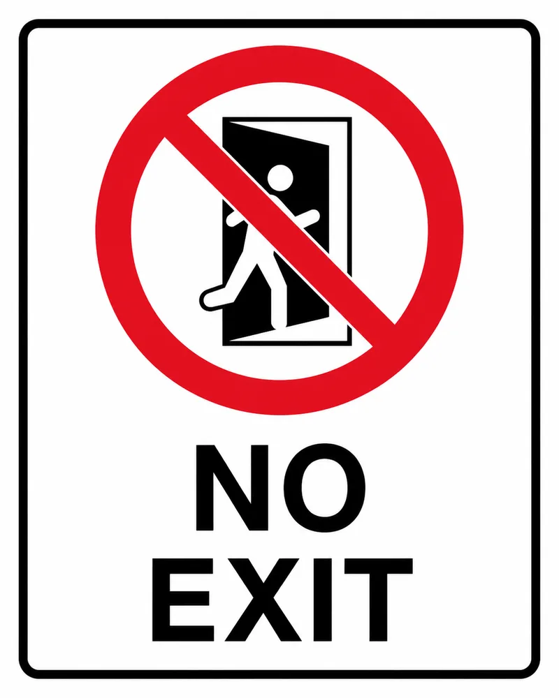 No Exit with prohibitory symbol Safety Sign (P30)