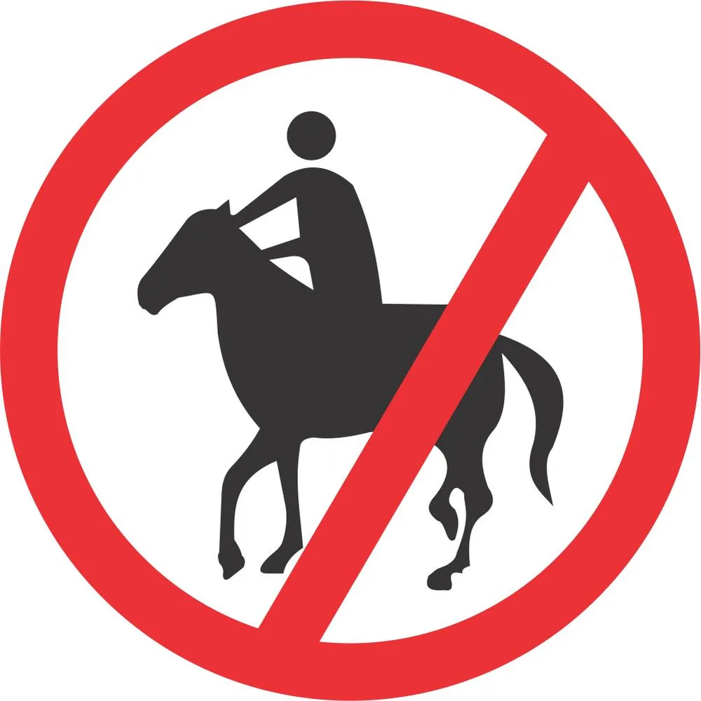 No Horses and Riders road Road Sign (R238)