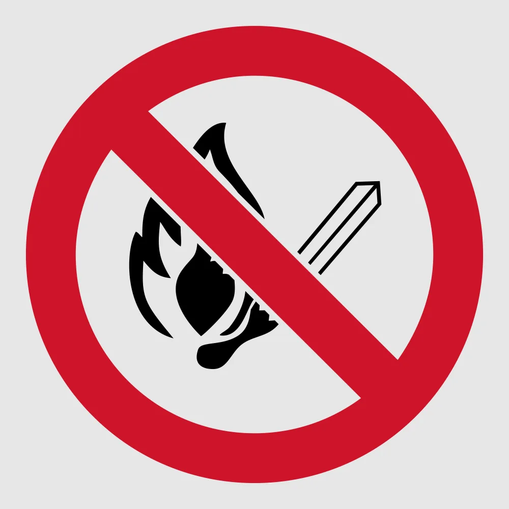 No Open Flames reflective Safety Sign (PV02REF)