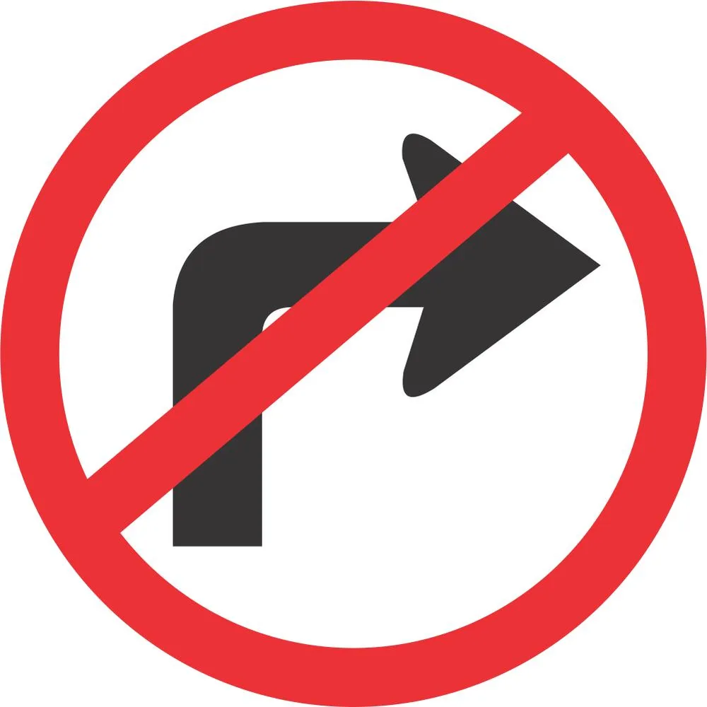 No Right Turn road Road Sign (R210)