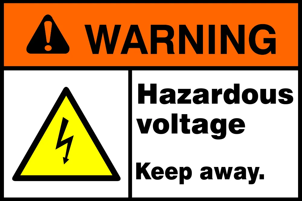Warning: hazardous voltage Safety Sign (WARN20)