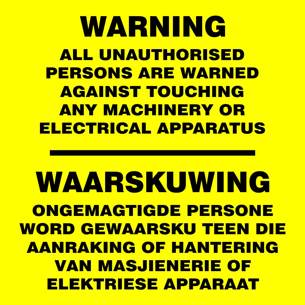 Warning: Touching machinery prohibited Safety Sign (FM35)