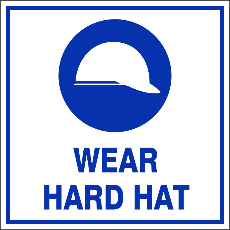 Wear Hard hat Safety Sign (M13)