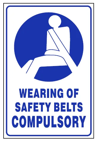 Wearing of safety belts compulsory Safety Sign (MI15)