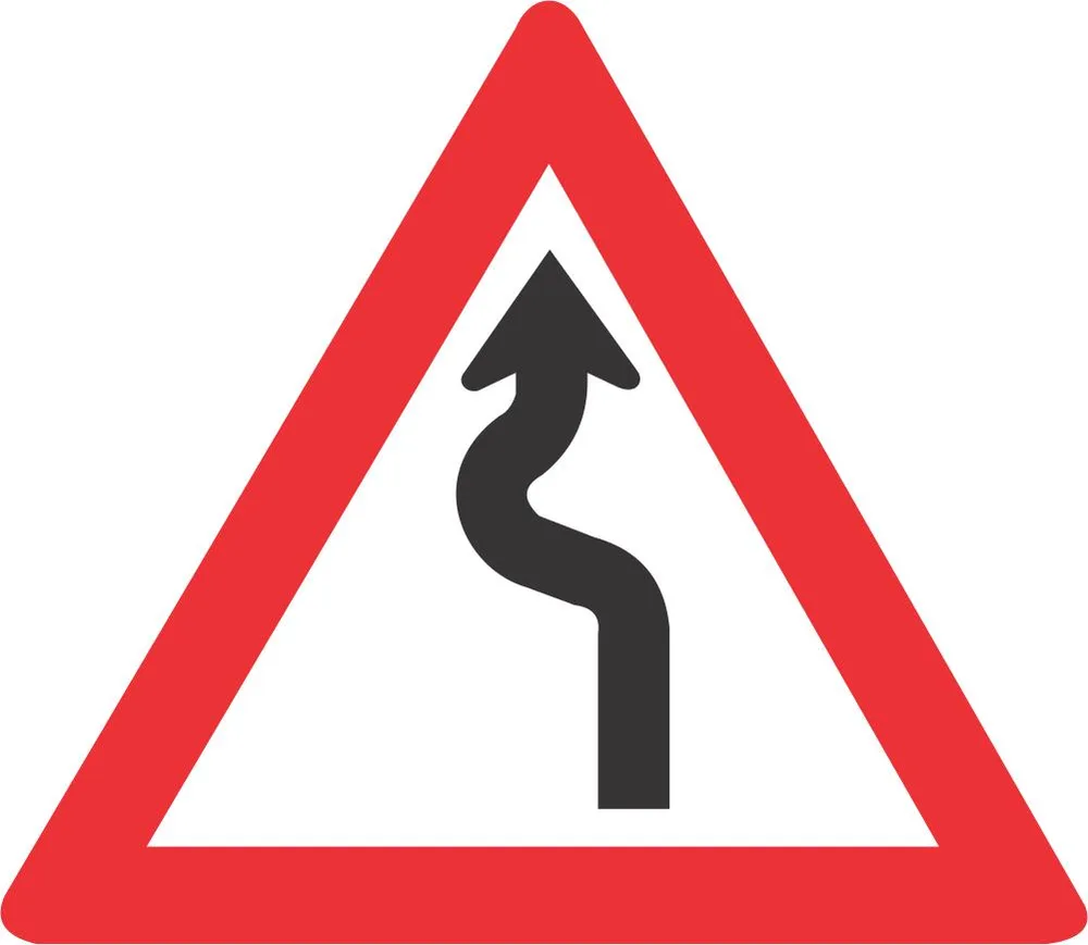 Winding Road (Left - Right) road Road Sign (W209)